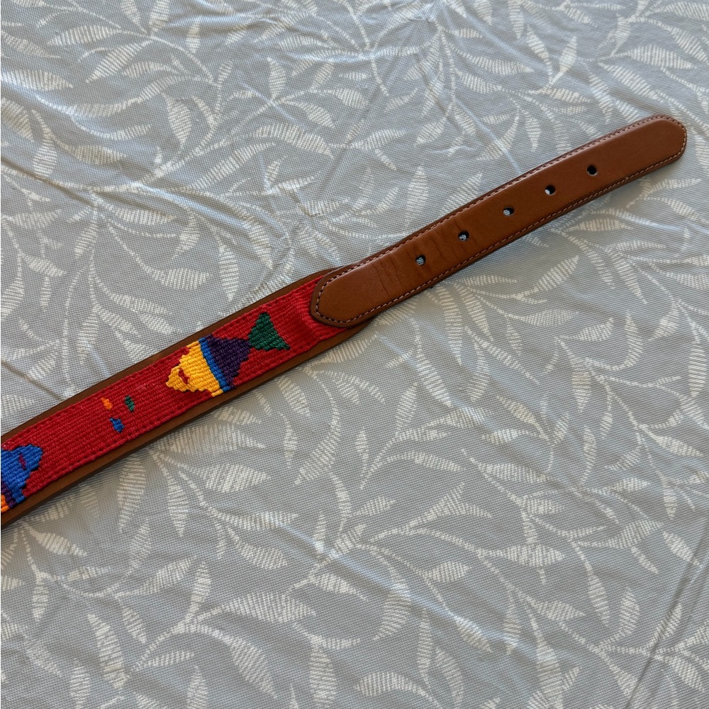 Orvis Brown Leather Belt with Green Label - Picture 4 of 4